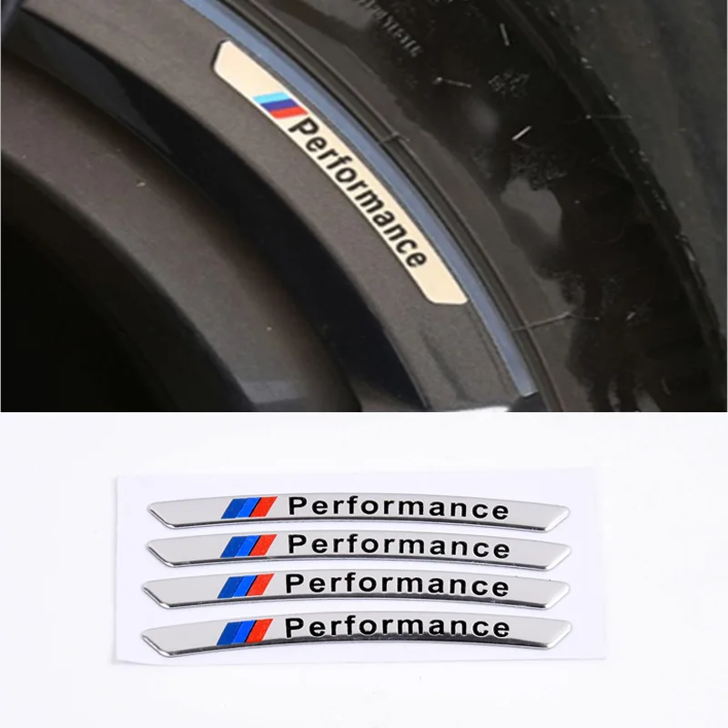 

4 шт., алюминиевые автомобильные наклейки на колеса для BMW E30, E36, E39, E46, E53, E60, E64, E70, E83, E85, E87, E90, E92, E71