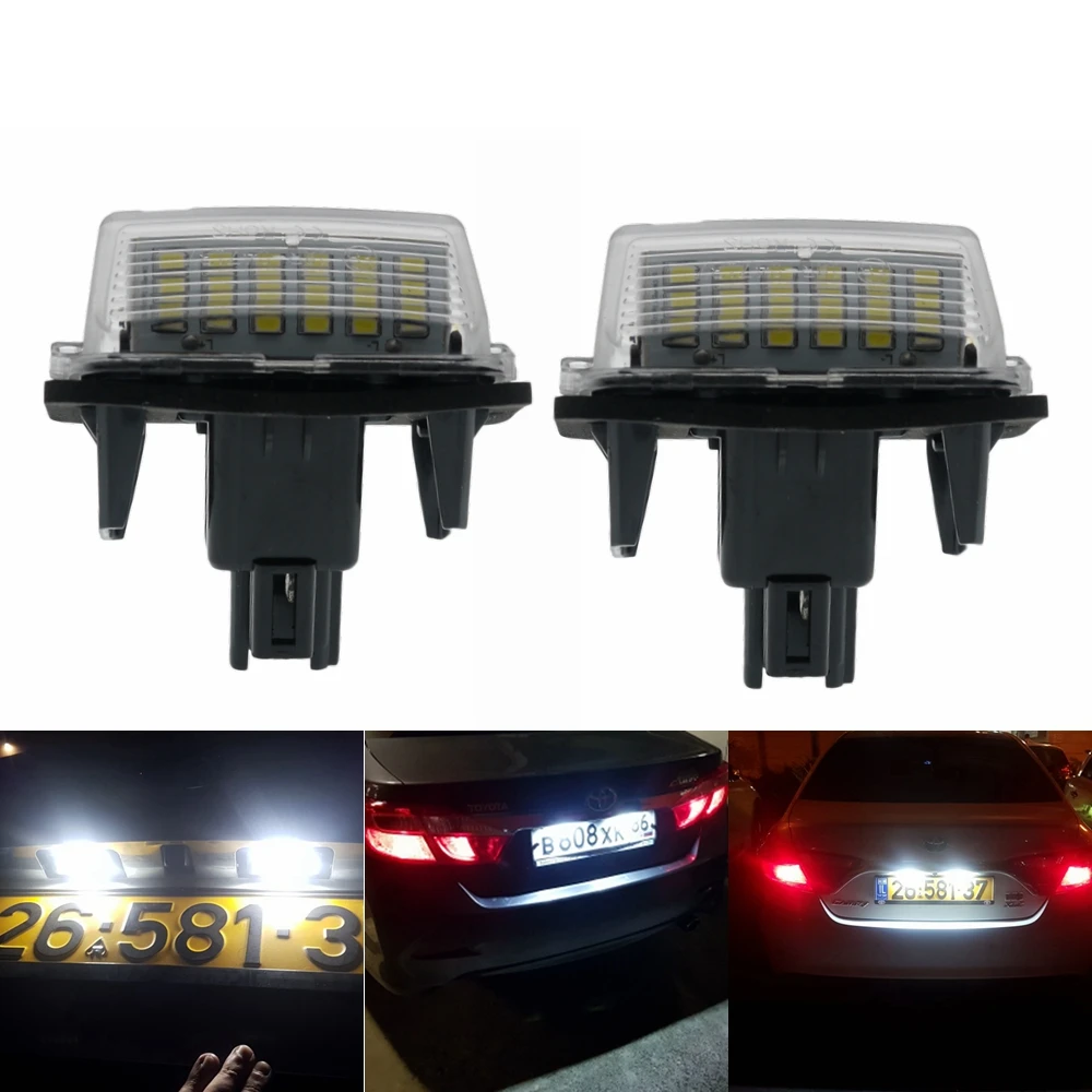 

Eonstime 2pcs Error Free Car Auto 18Led SMD License Number Plate Light for TOYOTA CAMRY Yaris/Hybrid