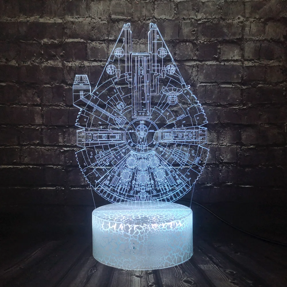 Звездные войны ночной Светильник НЛО 3D оптический светодиодный светильник