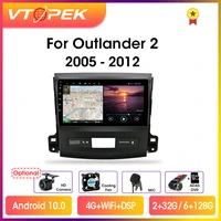 vtopek 9 2din android 10 0 car radio multimidia player for mitsubishi outlander xl 2 2005 2012 for citroen c crosser 2007 2013