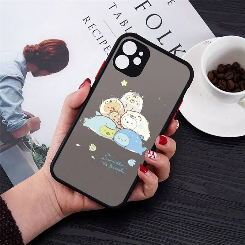 

sumikko gurashi cute cartoon Phone Case matte transparent For iphone 7 8 11 12 plus mini x xs xr pro max cover