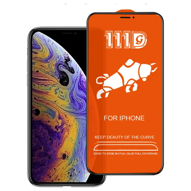 100 шт. для IPHONE 13/12 Pro/12 Mini/11 Pro Max 111D полное покрытие закаленное стекло SE2/678 Plus защита