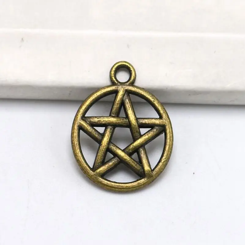 10 шт./упак. винтажные Бронзовые Подвески в виде супернатуральной пентаграммы