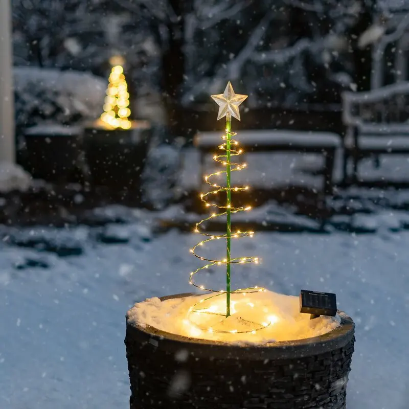 

New Christmastree Solar Light LED Outdoor Waterproof Fairy Garland String Lights Elasticity Xmas Tree Party Lawn Lamp Decoration