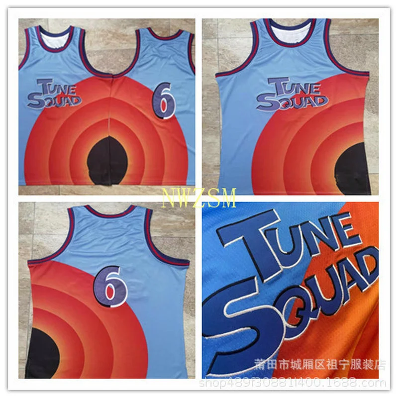 

2021 Movie Space Jam: A New Legacy Tune Squad James Cosplay Costumes #6 Basketball T-shirt Vest Shorts 3D Fashion Pant Adult Sui