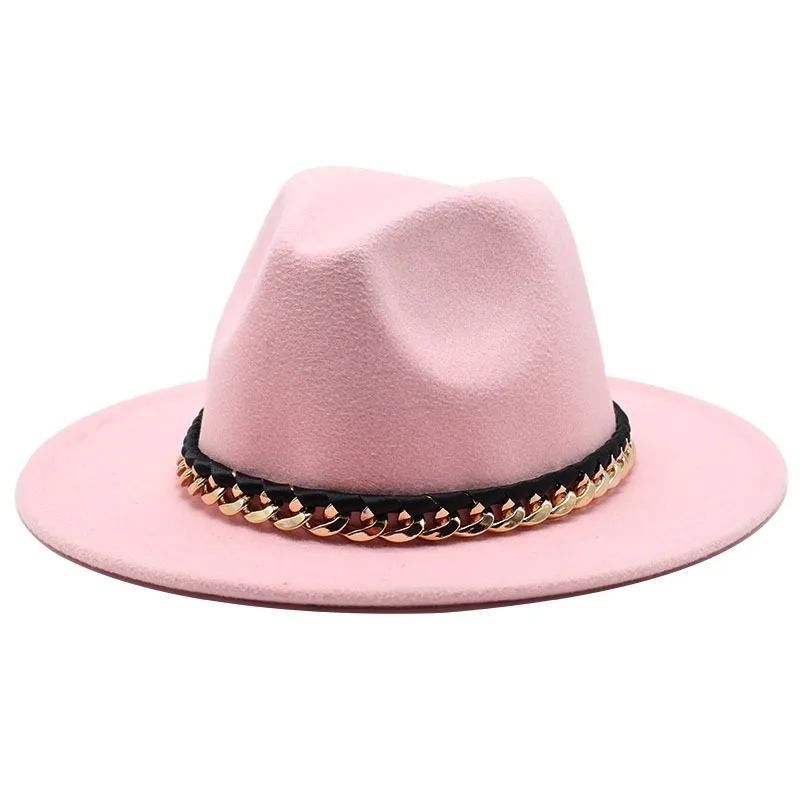 Фетровая шляпа с железной цепочкой зимняя хлопковая широкими полями для мужчин и