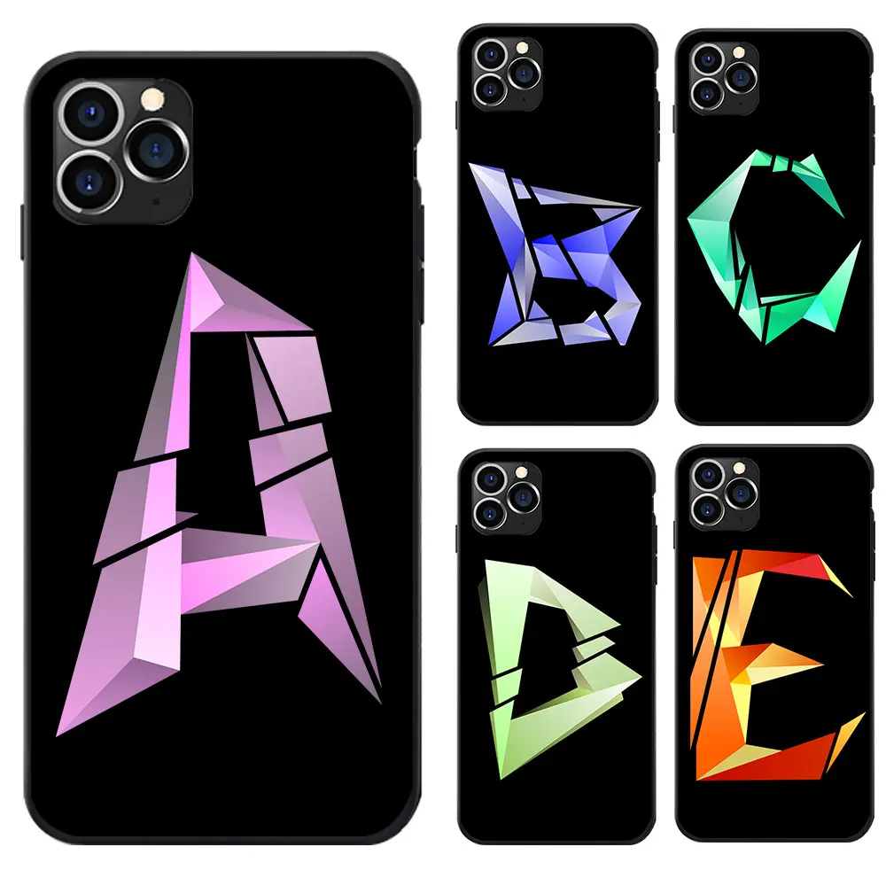 Чехлы для iPhone 5 6 7 8 S XR X Plus Max SE с надписью Капитал алфавит от A до Z модные 3D чехлы