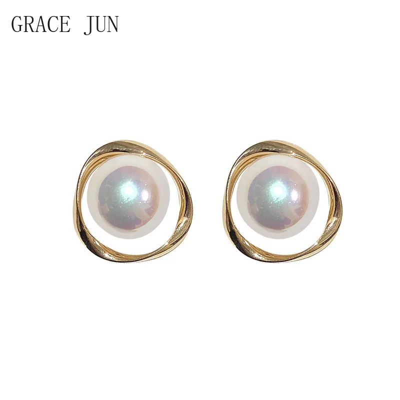 

Женские серьги-клипсы с искусственным жемчугом, золотистого цвета