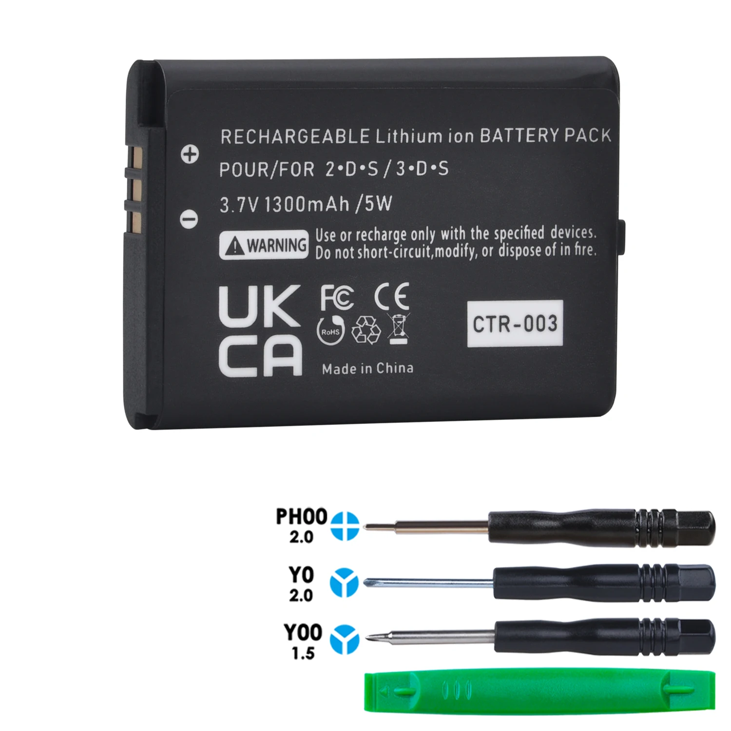 

1x 1300mAh 3.7V 5Wh CTR-003 CTR003 CTR 003 Battery Rechargeable Li-ion Bateria Pack Repair Part with tool For Nintendo 3DS /2DS
