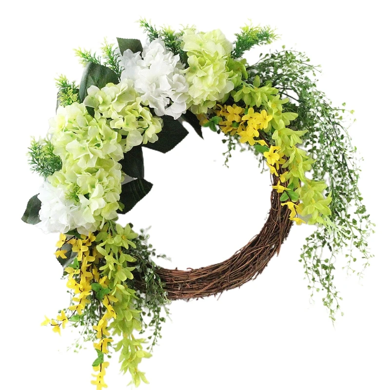 

Artificial Winter Jasmine Spring Flower Wreath Decoration For Wedding Front Door