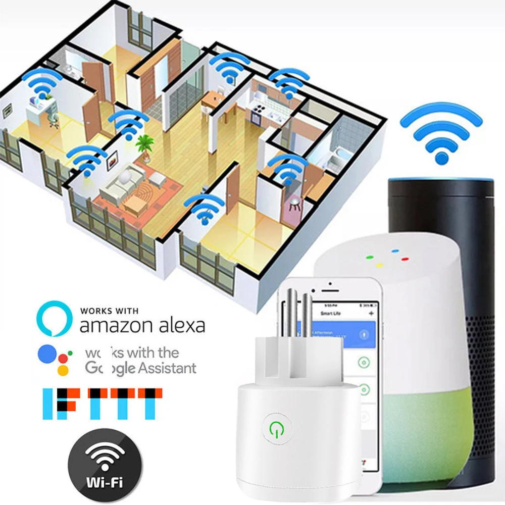 FROGBRO Smart Plug 10A домашней автоматизации Wifi розетка 110 240V Функция времени