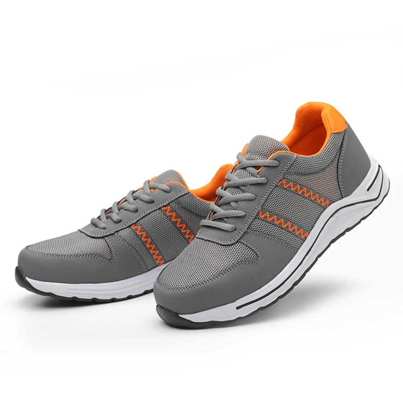 Мужская защитная обувь рабочие ботинки со стальными вставками Женская легкая