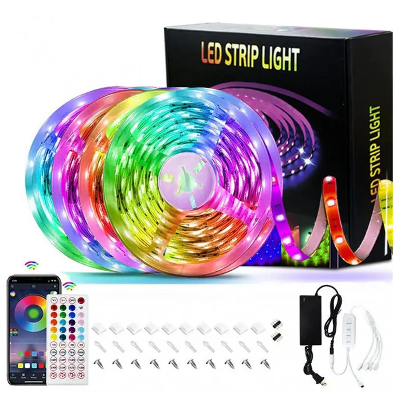 

5050 RGB Bluetooth-совместимый набор цветная Гибкая светильник вая полоса для фона телевизора настенная светодиодная световая полоса новинка 2021