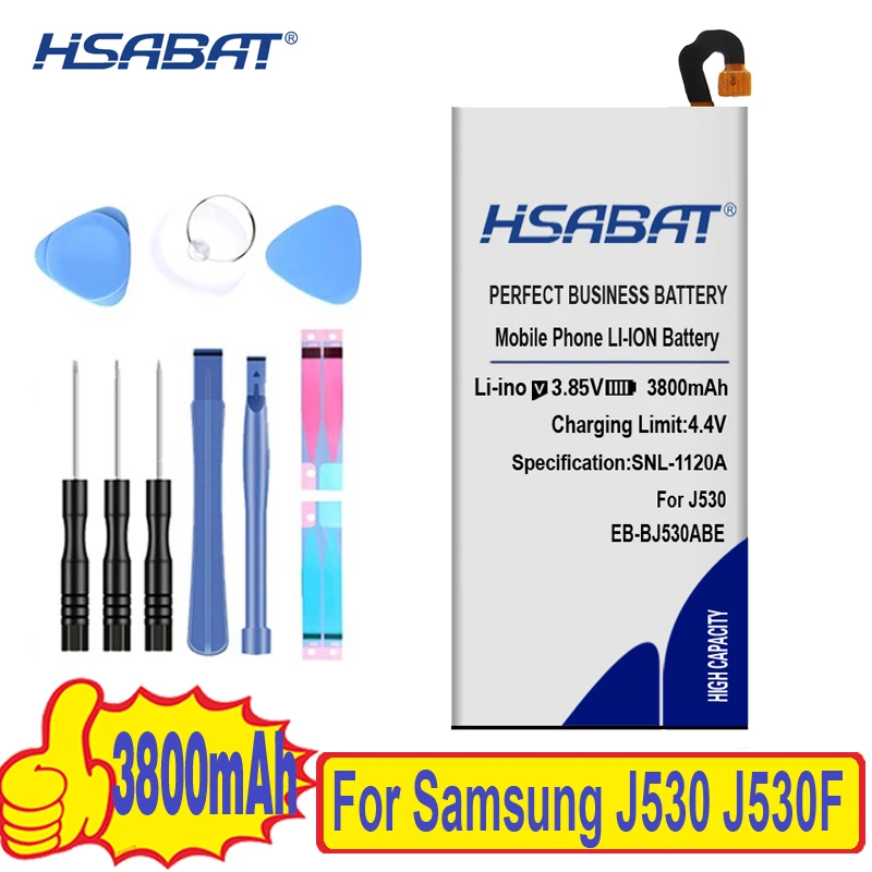 Оригинальный аккумулятор HSABAT 3800 мАч для Samsung j530 J530F J530G 2017 EB BJ530ABE J5 2017/для Pro /J530F/DS
