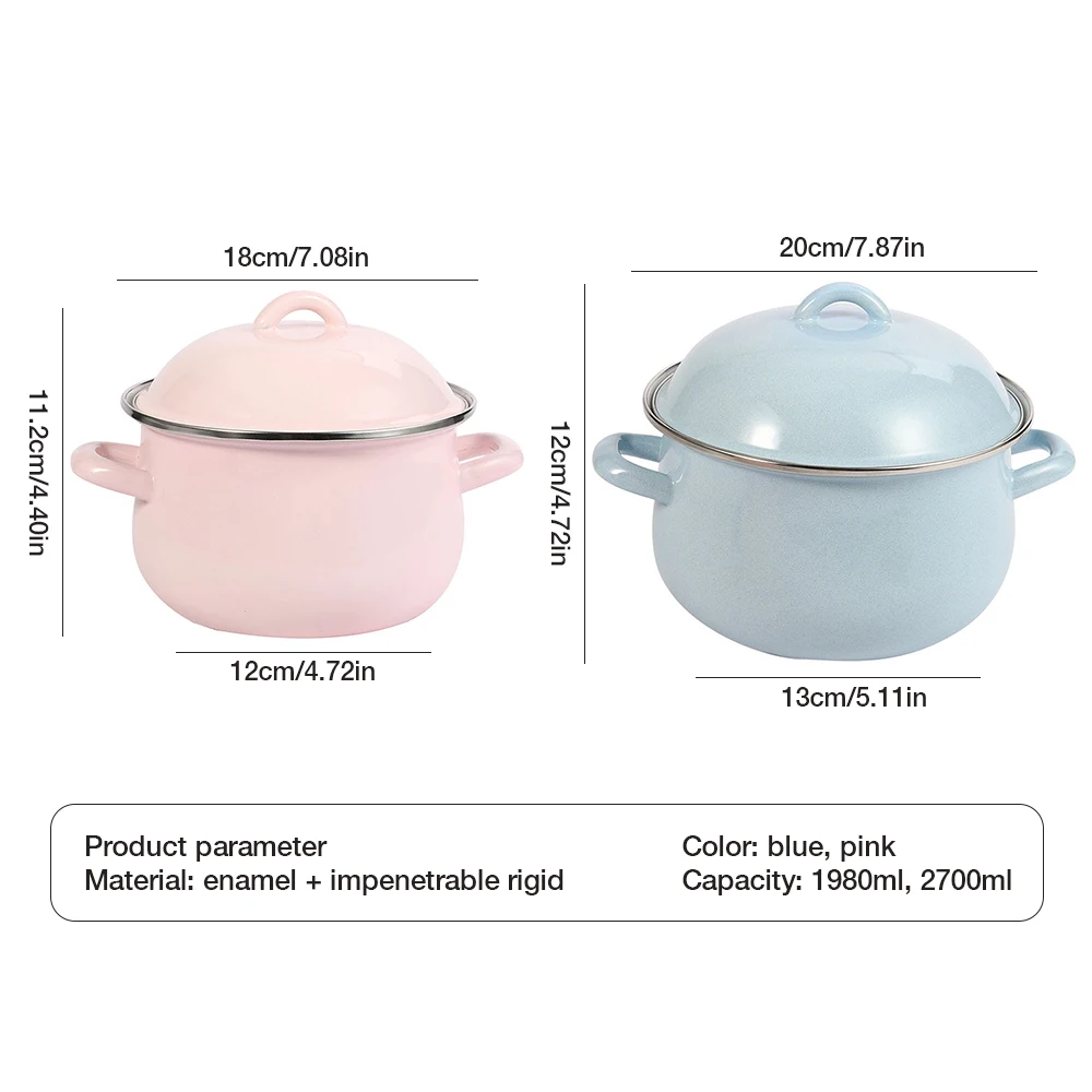 Эмалированные складские кастрюли с крышкой многофункциональная суповая