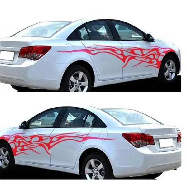 Наклейки на автомобиль авто пламя огонь мотоцикл наклейка весь корпус