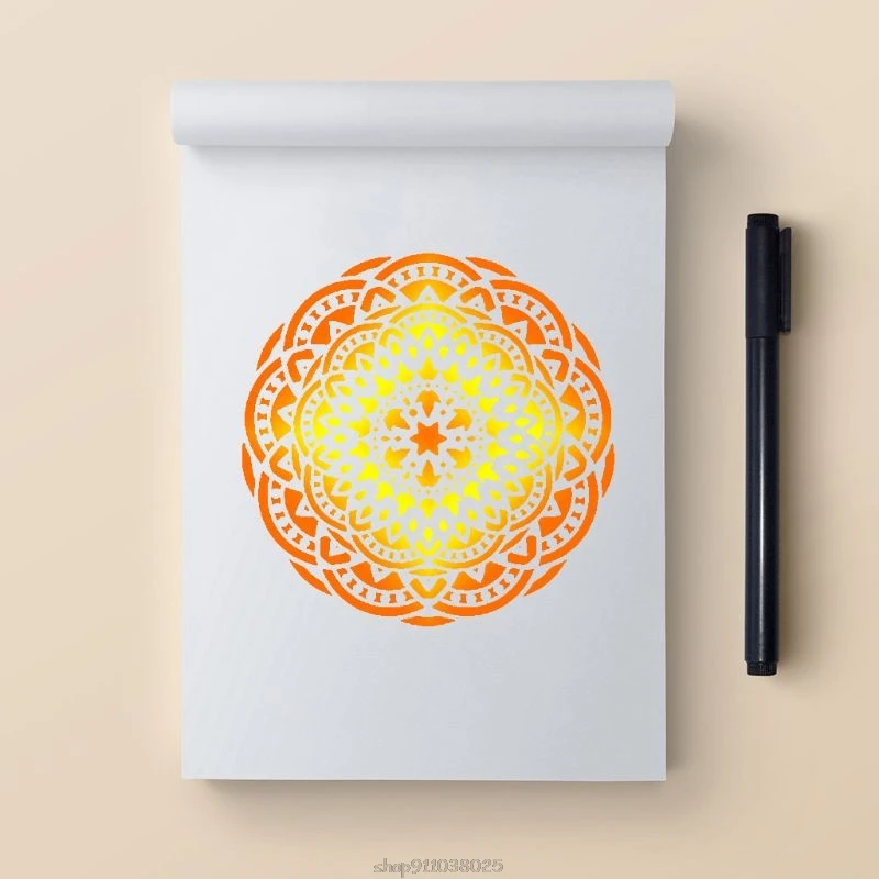 

9pcs/set Mandala Stencil Drawing Template for Tile Floor Painting Board DIY Album Decor F26 21 Dropship