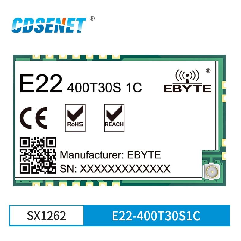 

SX1262 LoRa Wireless Module 433Mhz 30dBm 10km CDSENET E22-400T30S1C Long Range Small Size Low Power Consumption Transceiver