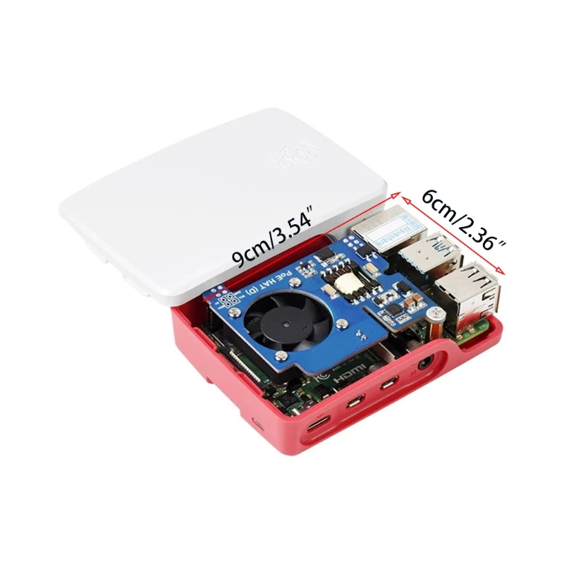 

90x60mm for Raspberry Pi Ethernet POE Fan Power Over Ethernet Module Supports Raspberry Pi 4B/3B+ PoE Network