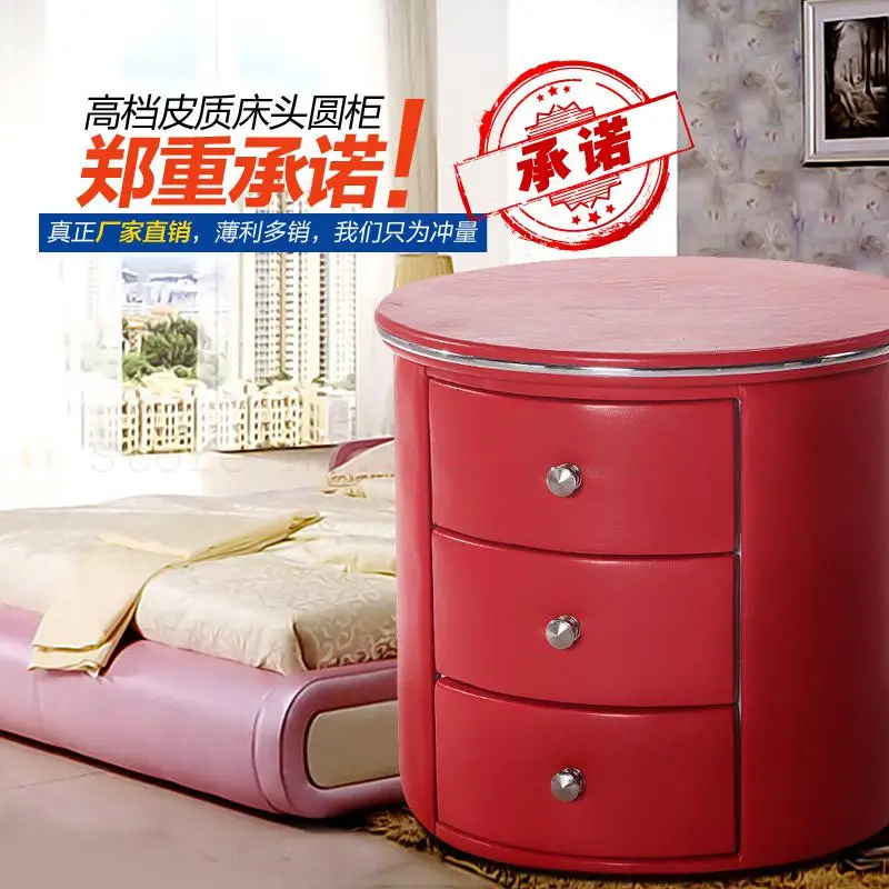 Кожа прикроватного столика простые лампы в европейском отель белый хранения