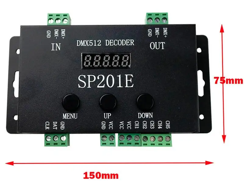 Контроллер декодера SP201E DMX512 Модифицируемый сигнал SPI RGB IC Светодиодная лента pix220