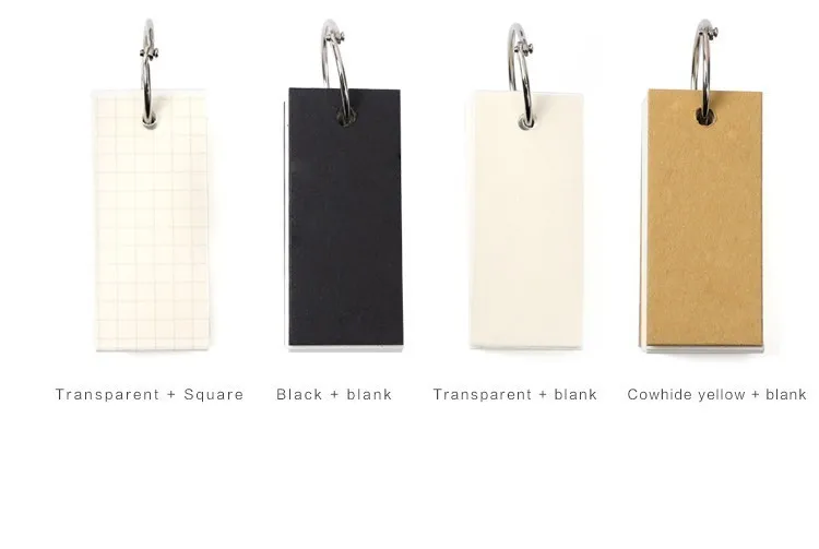 1PC Mini Loose-leaf Notebook Cute Ring Buckle Environmental word book Card Tearable Notepads kawaii memo pad No stickiness