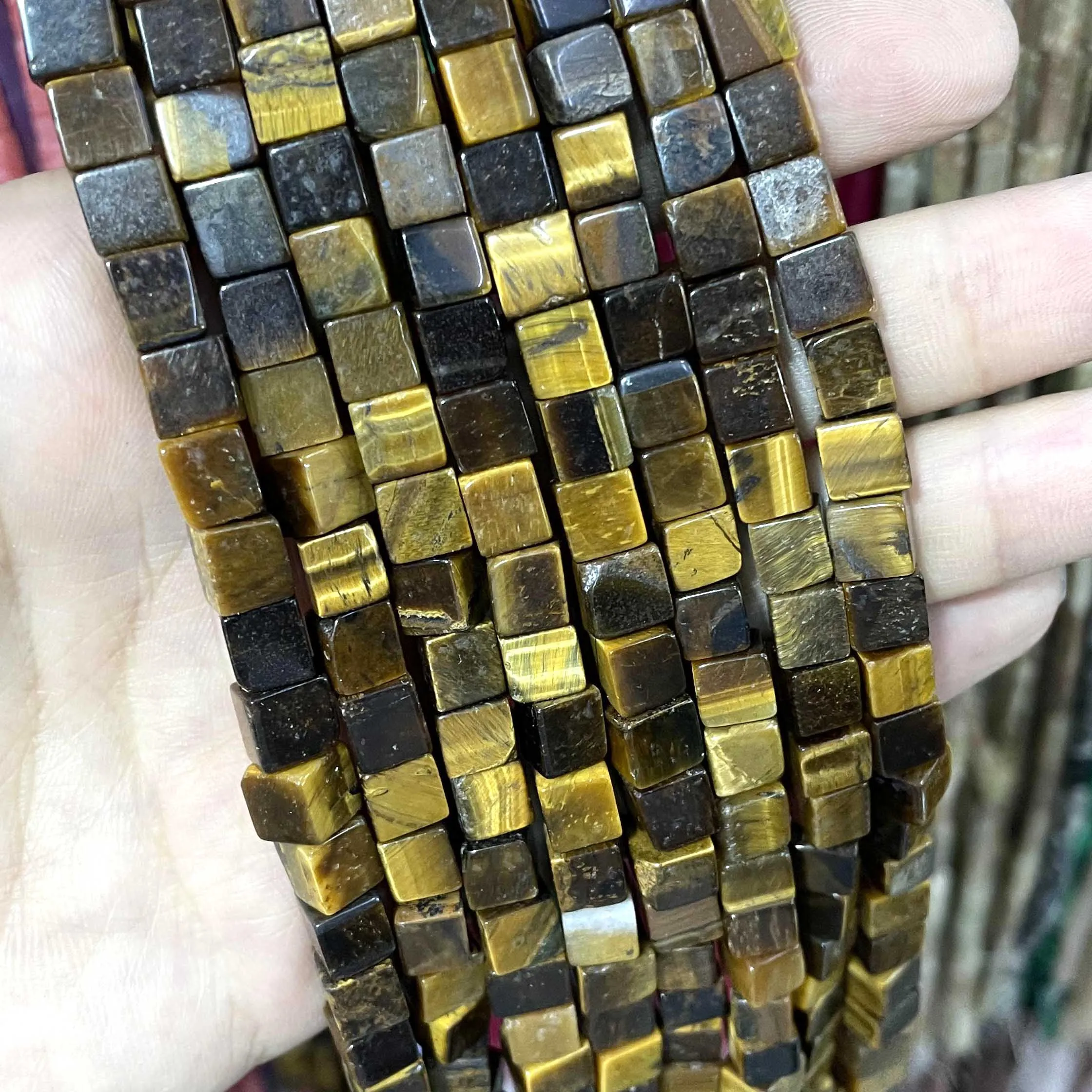 6*6mm Natural Square Jades Agates Lapis Lazuli Amazonite Stone Spacer Beads For Jewelry Making Charm DIY Bracelet Necklace | Украшения и