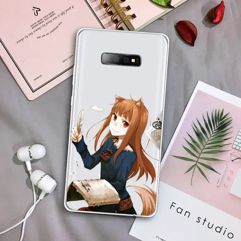 

Spice and Wolf animation Phone Case Transparent For Samsung Galaxy S A 5 7 8 9 2015 20 edge plus 10 e lite 2019