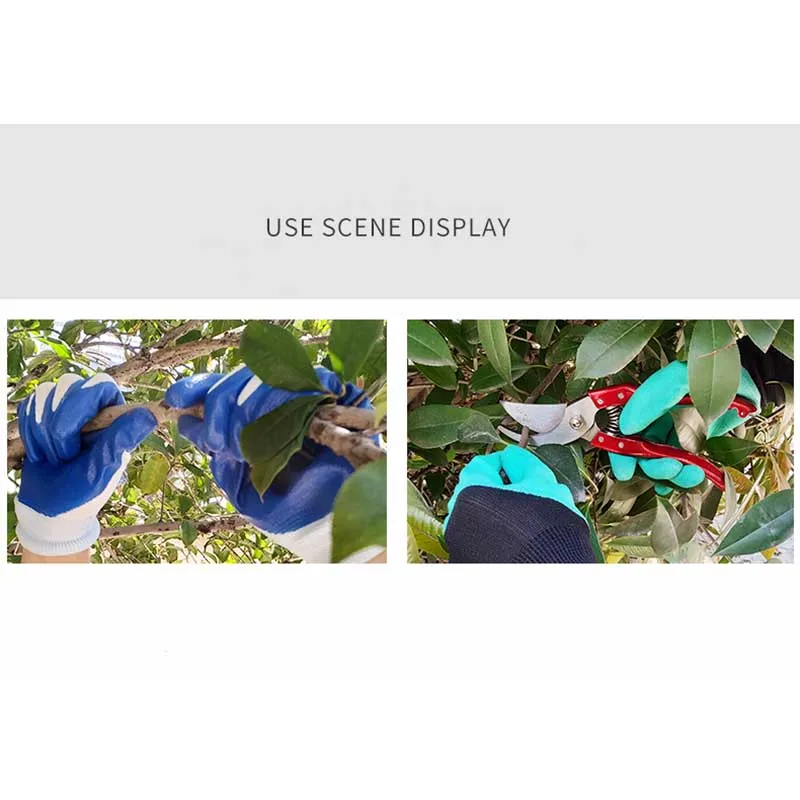 1 пара дышащих рабочих перчаток садовые перчатки резиновые с когтями легко