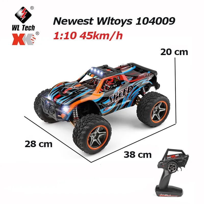 

Newest Wltoys 104009 1:10 2.4Ghz Racing RC Car 4WD 45km/h Drift Alloy Metal Crawler Remote Control Vehicles Model RTR Toys Gifts