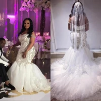 plus size mermaid wedding dresses gorgeous off shoulder crystal sequins african wedding gowns custom made robe de mariee