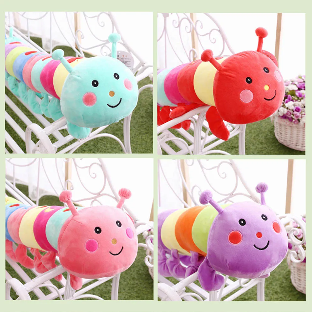 Мультяшная разноцветная гусеница 55 см плюшевая мягкая игрушка красочные