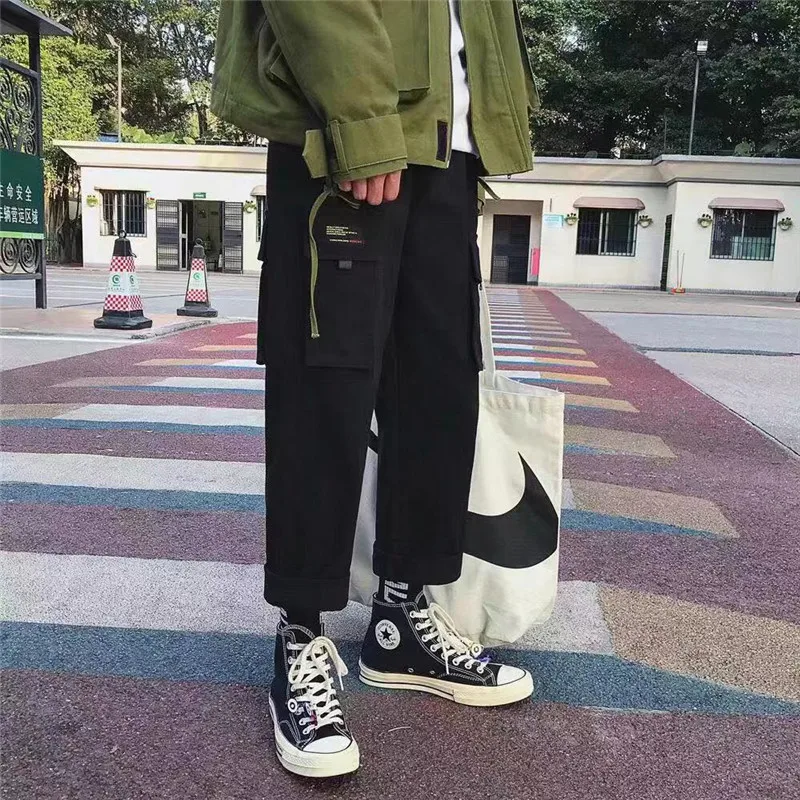 

Men Hip Hop Man Jogger Camouflage Side Pockets Pants Mens Casual Joggers Baggy Tactical Trousers Harajuku Streetwear Swag