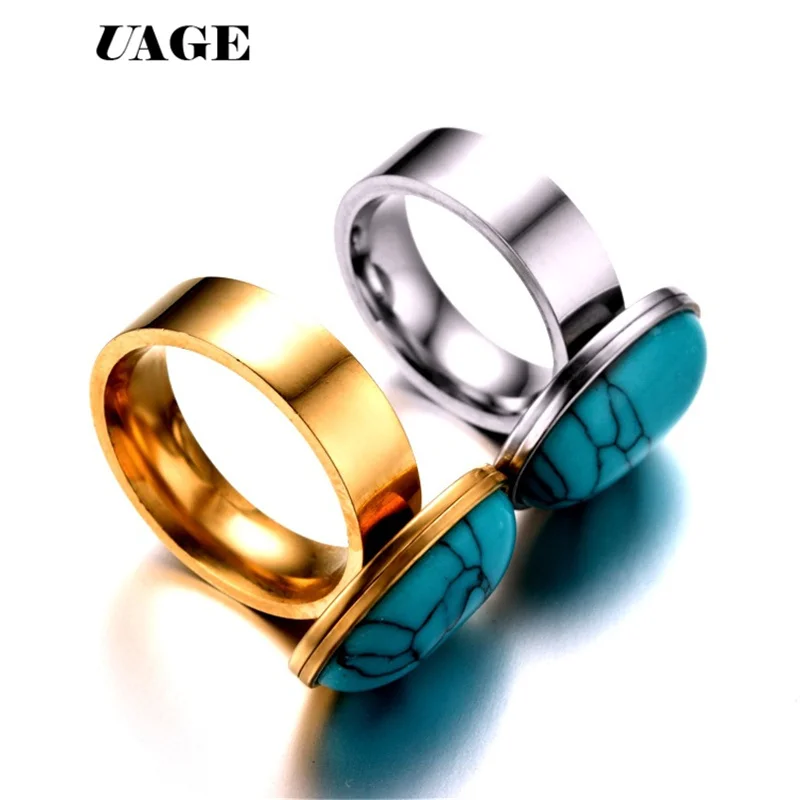 UAGE New Jewelry Vintage Antique Silver Color Gold Turquoises Ring for Men Tibet Women Finger | Украшения и аксессуары