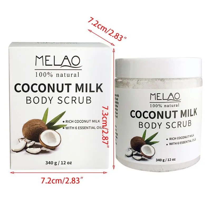 

Coconut Milk Essential Oil Body Face Scrub Exfoliating Blackheads Sea Salt Natural Whitening Cream