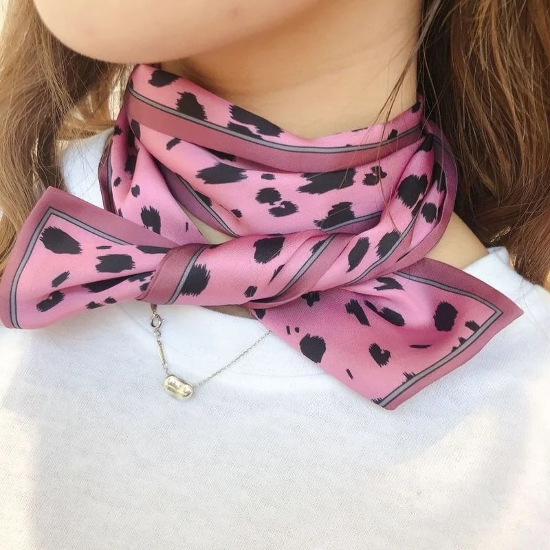 Летний Новый Модный Элегантный женский Шелковый атласный шарф узкий Ретро