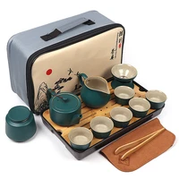 vintage chinese tea cup ceramic travel handmade creative portable kung fu tea set teapot cups juego de te household products 60