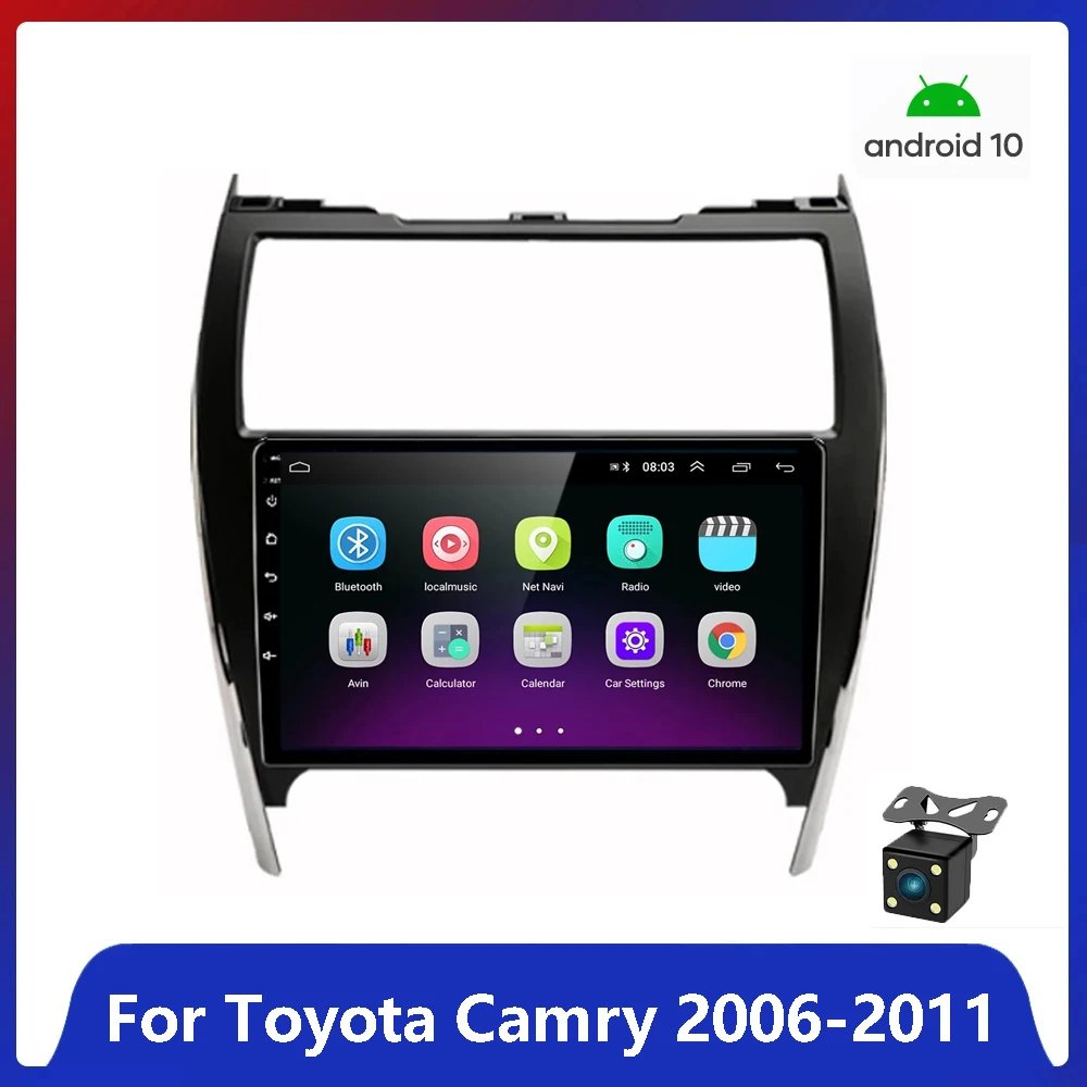 

Android10.1 2 Din мультимедийный плеер GPS-навигация автомобильное радио для Toyota Camry 2006-2011 американское издание WIFI головное устройство автомобильное аудио