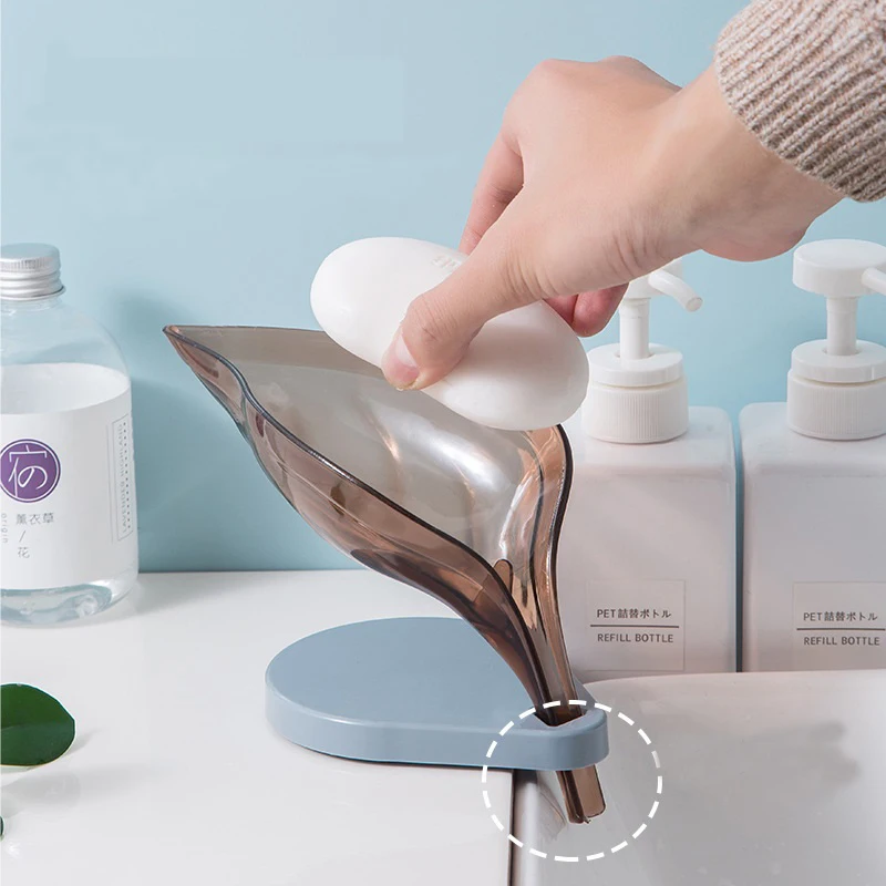 

1pc Soap Box Double Layer Drain Soap Holder Bathroom Shower Dish Storage Plate Tray Wall Mounted Sponge Holder Bathroom Supplies