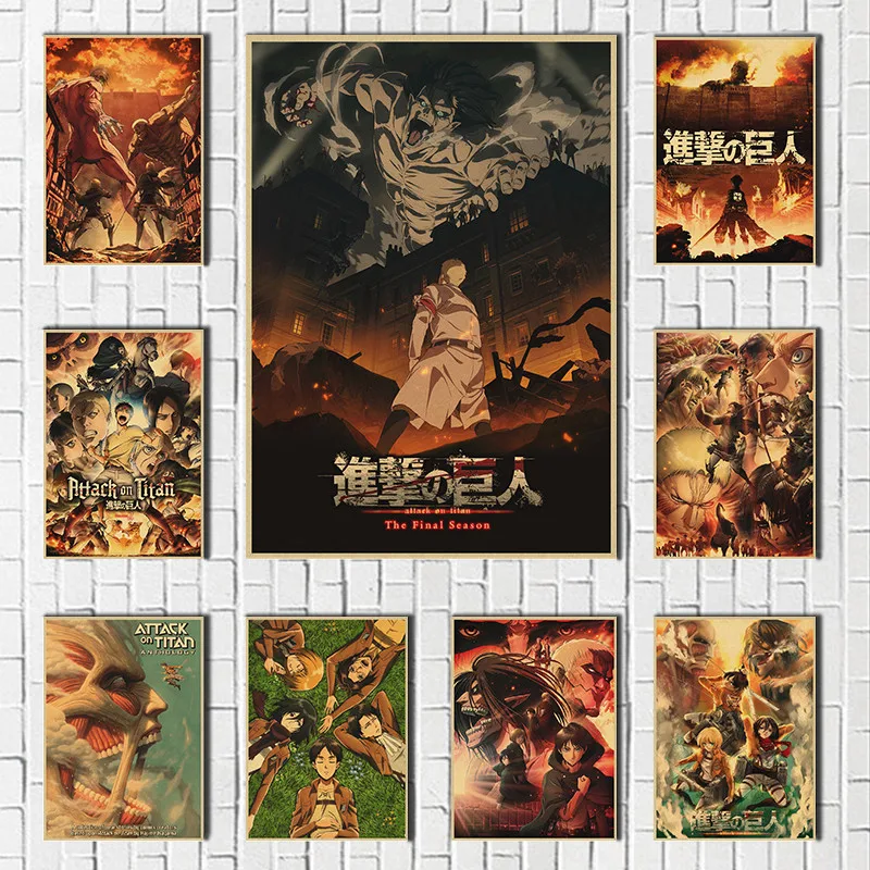 

Attack on Titan KRAFT POSTER Retro Poster Vintage poster Wall Decor For Home Bar Cafe wall sticker decoration