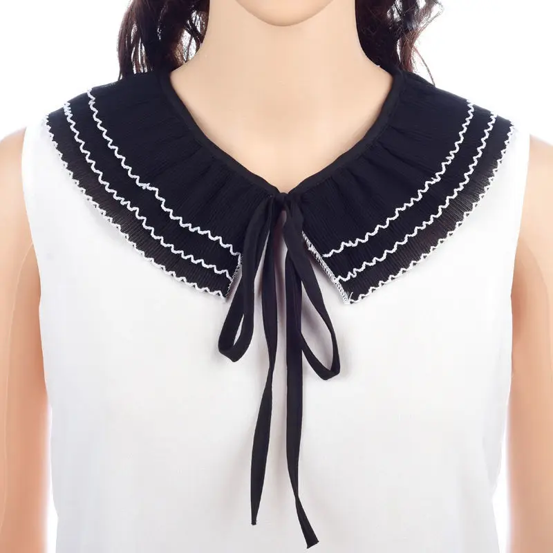 

Корейские тонкие дышащая Солнцезащитная одежда ажурной вязки женская летняя обувь с бантом плащ рюшами кукла ложный воротник пуловер шарф ...