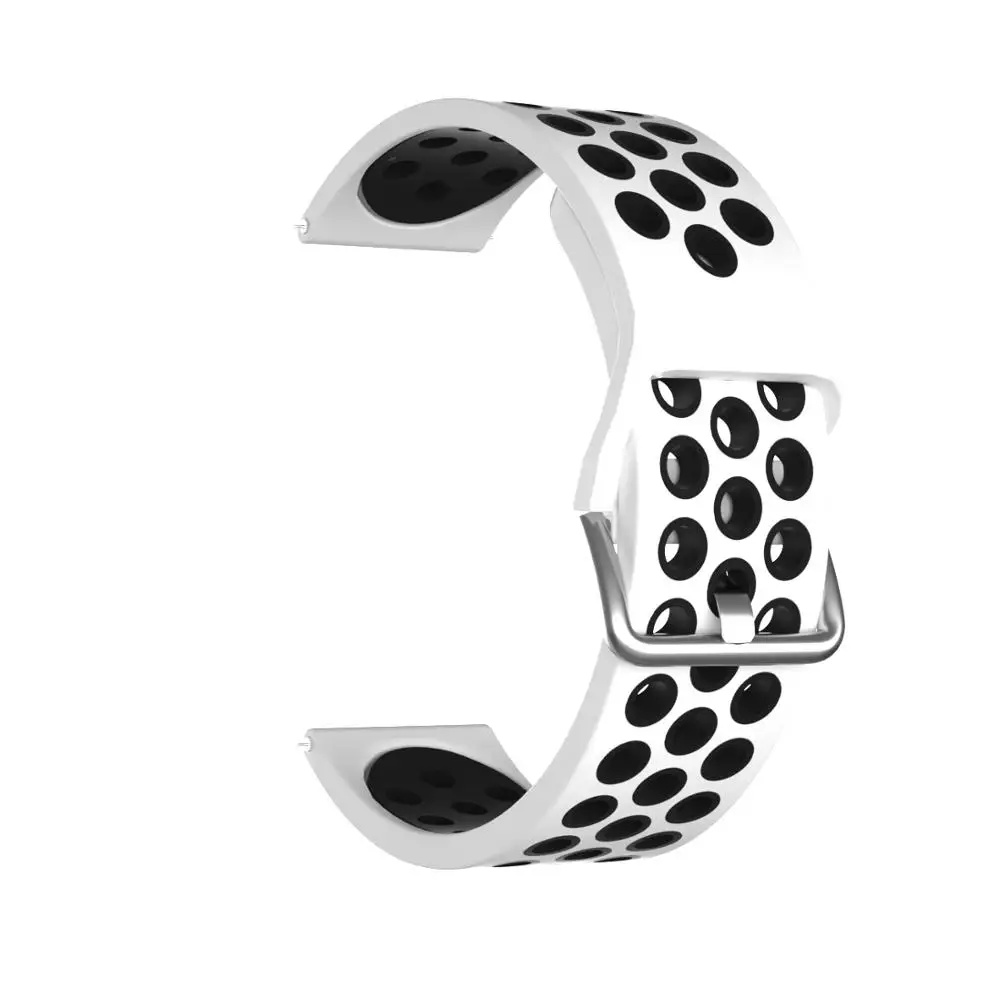 White black 22 мм ремешок для часов huawei GT 1 2 46 мм ремешок для умных часов браслет для huawei Часы GT/GT2 46 мм спортивные браслеты - Цвет: White black