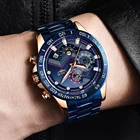 Часы мужские, синие, водонепроницаемые, в стиле милитари