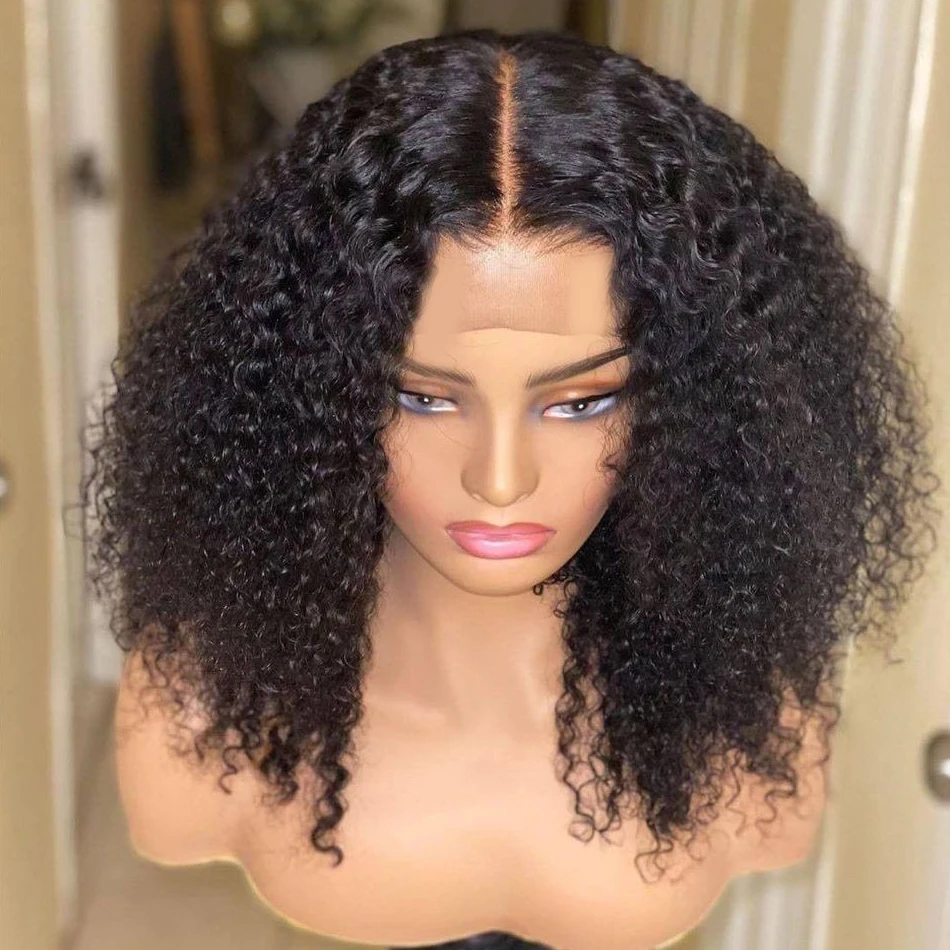 Короткий кудрявый парик Melodie из человеческих волос на сетке спереди бразильский