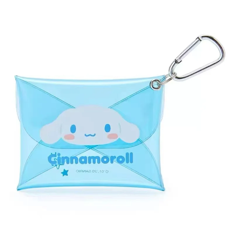 

Cute Cartoon Pattern PVC Candy Color Coin Purse Transparent Card Bag Lolita Girlish Jelly Wallet Storage Bag With Carabiner Hook