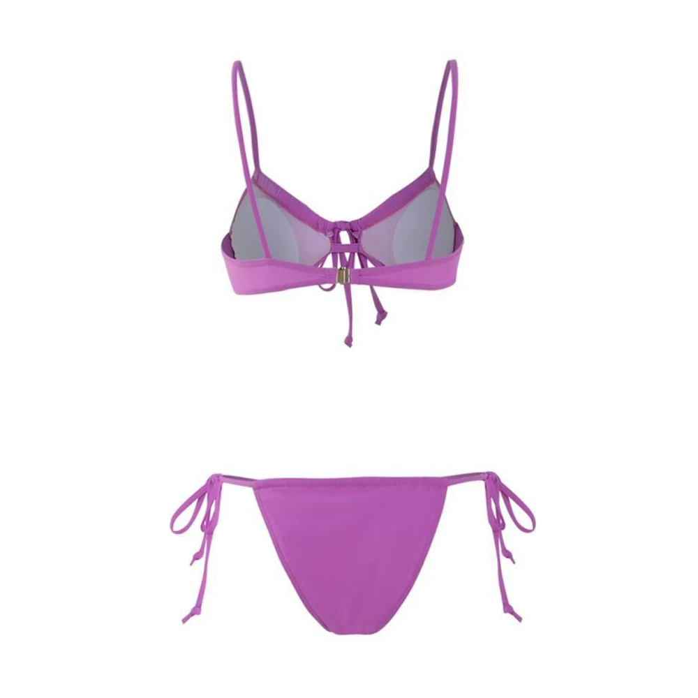 Новинка 2020 соблазнительное бикини Женский однотонный дизайнерский комплект