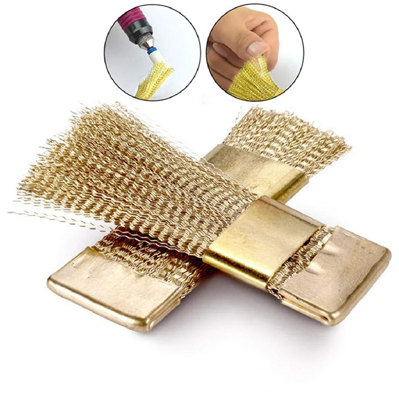 Проводная дрель золотого цвета медная Чистящая щетка для ногтей аксессуары