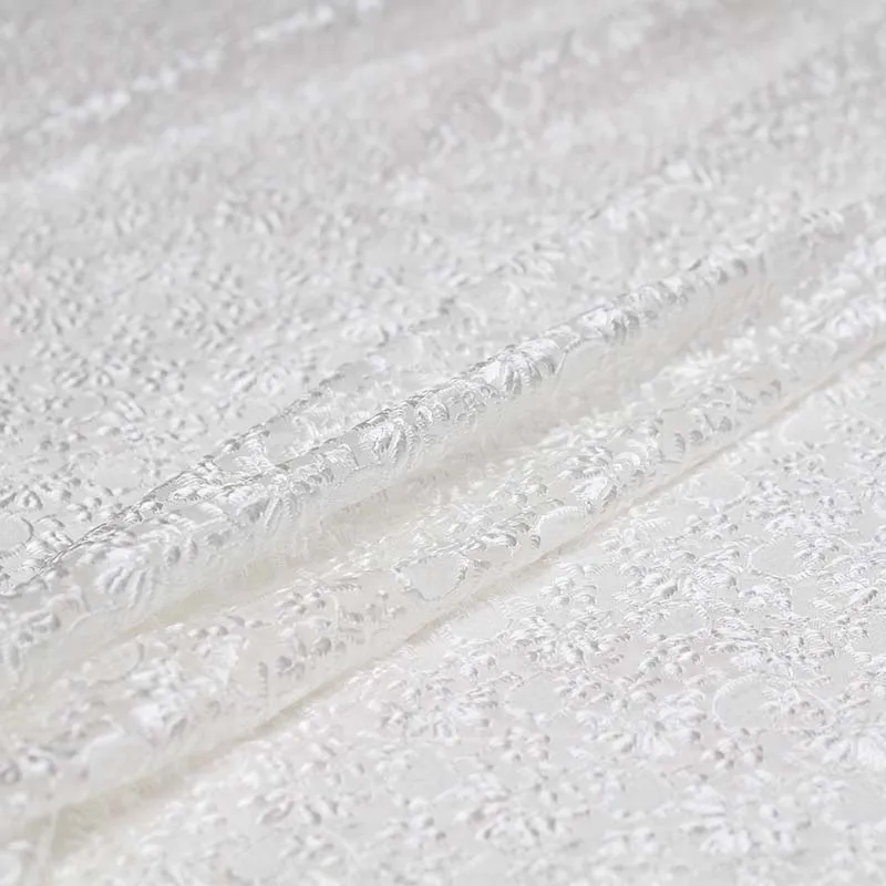 Перламутровые шелковые белые стерео вышитые кружевные ткани хлопок полиэфирные