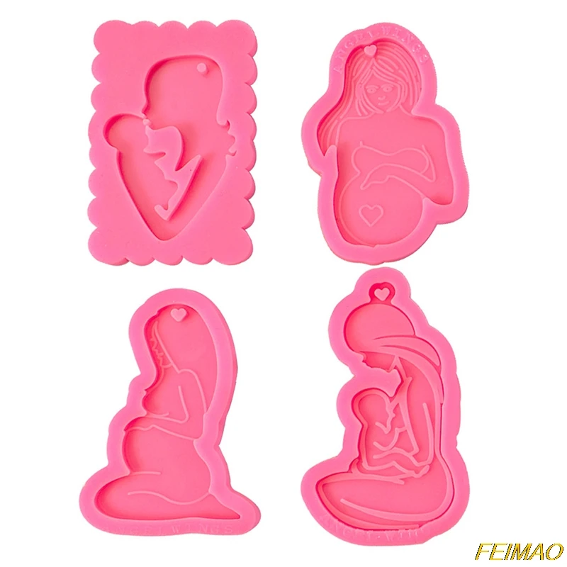 

Mother and Baby Keychain Mold Epoxy Craft Silicone Moulds Jewelry Making Tool