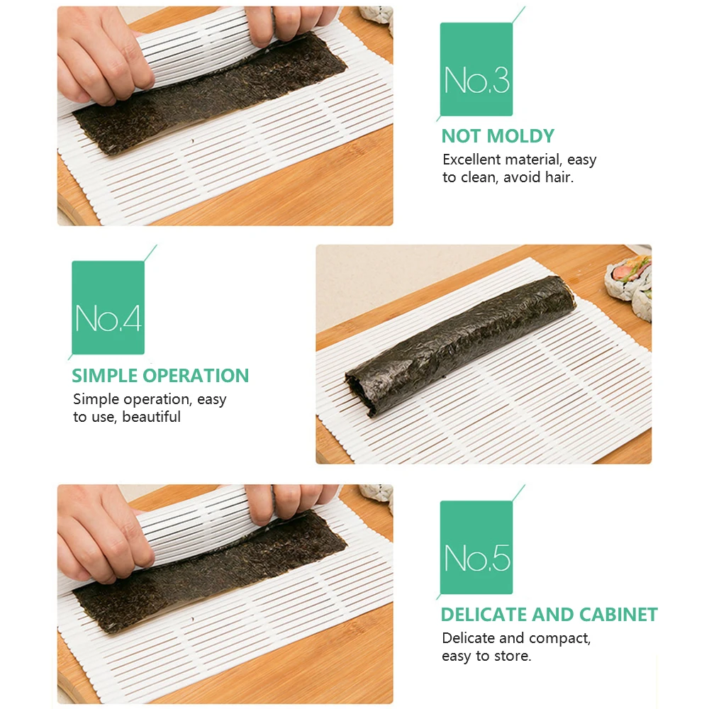 

1PC Sushi Tools Plastic Curtain Seagrass Curtain DIY Sushi Mold Snack Anti Moisture Accessories Portable Kitchen Special Tools